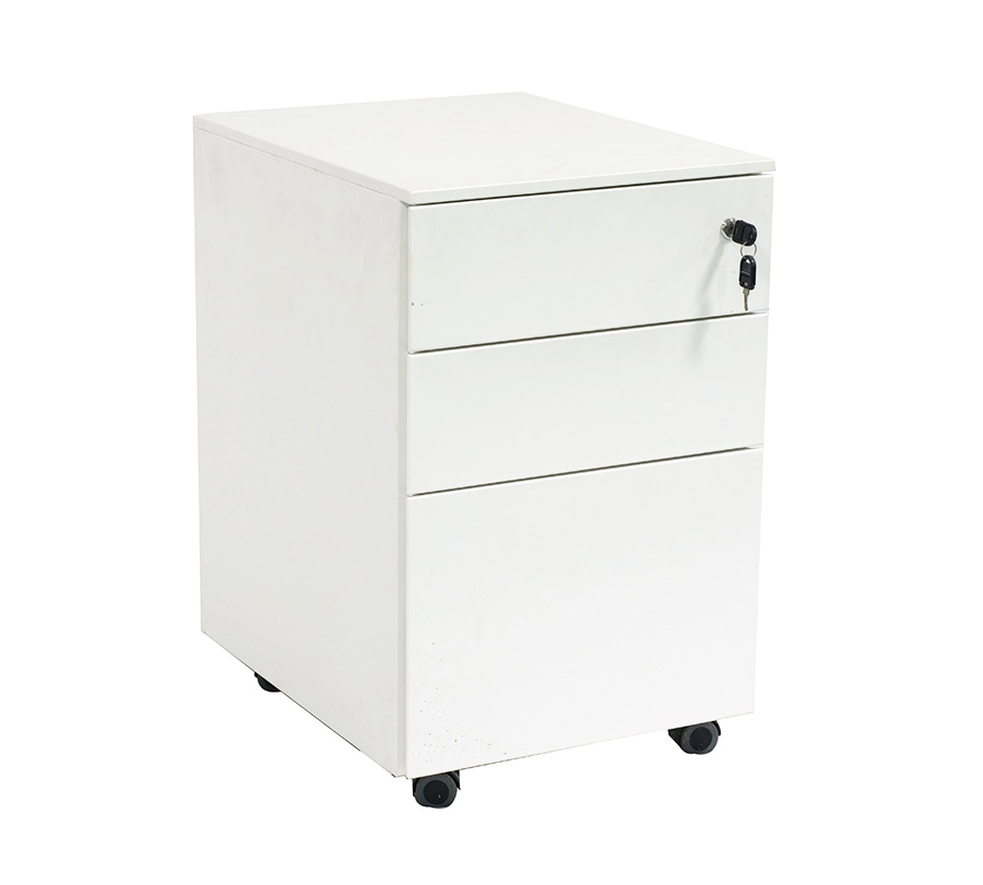 Three draw movable cabinet